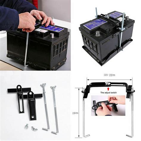 Car Storage Battery Holder Adjustable Stabilizer Metal Rack 